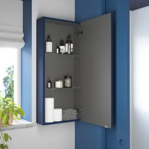 GoodHome Imandra Matt Blue Single Wall cabinet (W)400mm (H)900mm