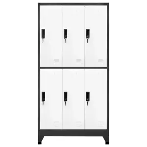 Berkfield Locker Cabinet Anthracite and White 90x45x180 cm Steel