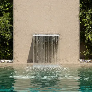 Rear Entrance Swimming Pool Rectangle Stainless Steel Water Curtain 30 cm