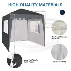 MCC Direct 2X2 Pop up Grey Gazebo with Sides