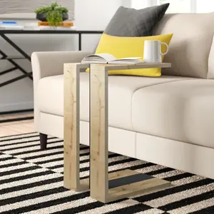 Madelyn Modern Compact C Shape Side Table Oak/Anthracite