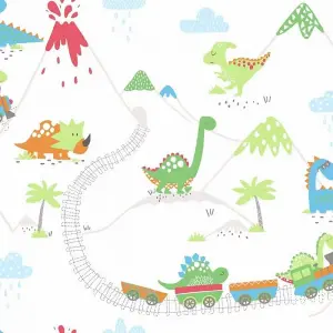 Holden Decor Make Believe Dino Town Multi Colour Kids Children Room, Nursery Wallpaper 12530