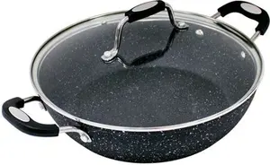 Scoville Neverstick Non-Stick Aluminium Shallow Casserole Pan, 28Cm, Black