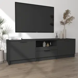 Berkfield TV Cabinet Black 140x35x40 cm Engineered Wood