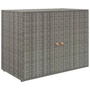 Berkfield Garden Storage Cabinet Grey 100x55.5x80 cm Poly Rattan