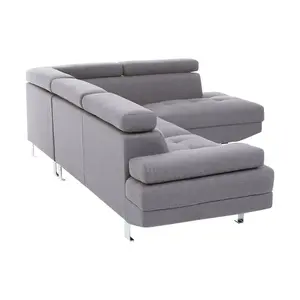 Interiors by Premier Hanover Grey Linen Corner Sofa