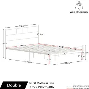 Vida Designs Dorset White 4ft6 Double Bed Frame