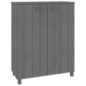 Berkfield Shoe Cabinet Dark Grey 85x40x108 cm Solid Wood Pine