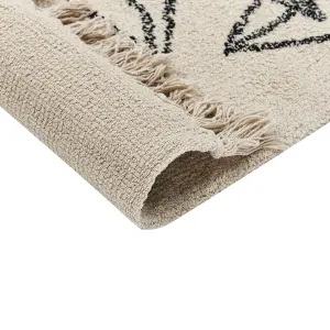 Cotton Area Rug 160 x 230 cm Beige and Black SAZLI