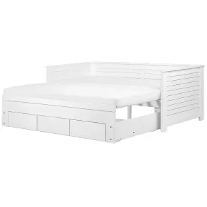 Wooden EU Single to Super King Size Daybed with Storage White CAHORS