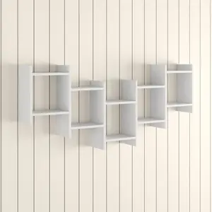 Dillow 10 Piece Floating Shelf Modern Wall-Mounted Storage and Display White