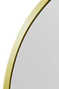 MirrorOutlet Arcus - Gold Metal Framed Arched Wall Mirror 49" X 35" (125CM X 90CM)