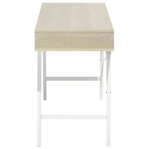 Home Office Desk with Storage Light Wood CLARITA