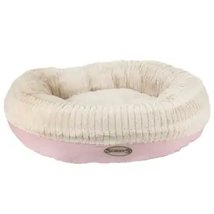 Ellen Polyester Pet Bed Pink/Ivory / 15cm H x 55cm W x 55cm D