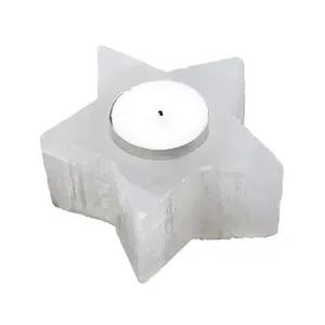 Something Different Selenite Star Tealight Holder White (One Size)