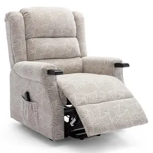 Ashfield Electric Fabric Dual Motor Riser Rise Recliner Lift Mobility Tilt Chair Cream