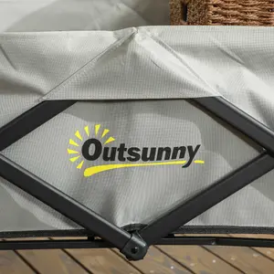 Outsunny Folding Outdoor Storage Trolley Cart Bag Telescopic Handle Brakes Grey