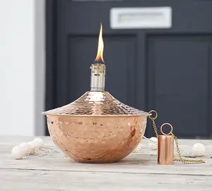 Copper Outdoor Oil Lamp - Garden fire bowl - Citronella Lamp - Patio lighting Garden Lantern