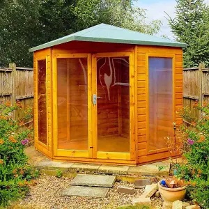 Larkspur 8 x 8 Feet Double Door with Two Fixed Windows Summerhouse