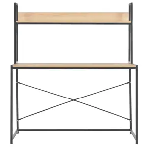 Berkfield Computer Desk Black and Oak 120x60x138 cm