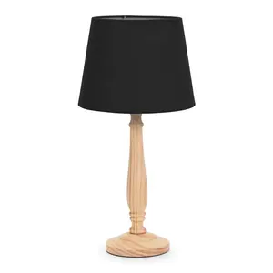 Annum Wood Table Lamp Natural / Black / No