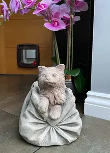 Cat in Bag Stone Pot Garden planter