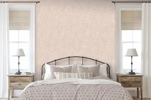 Zed Decor Rose Pink Textured Linen Wallpaper - Subtle Sheen Bounces Light Back Into The Room -Fabric like Look - Feature Wall