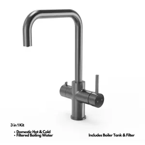 Kersin Elise Gun Metal 3 in 1 Instant Hot Water Tap