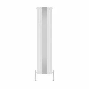 Rinse Bathrooms 1800 x 417mm Designer Vertical Radiator with Mirror Flat Panel Central Heating Double Column Radiator White