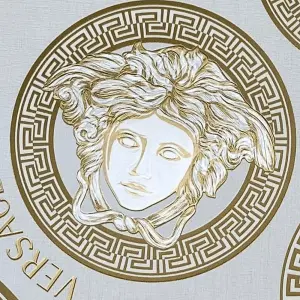 Versace Medusa Head Cream & Gold Wallpaper 38611-5