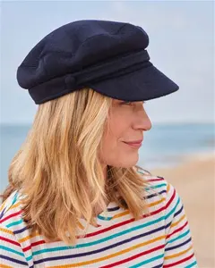 Womens Wool Baker Boy Hat Blue | Woolovers