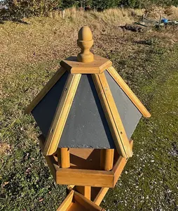 Simply Wood Palmer Bird Table Slate Roof with FREE Bird Seed