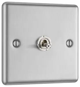 GoodHome 20A 2 way 1 gang Toggle switch Matt Steel effect