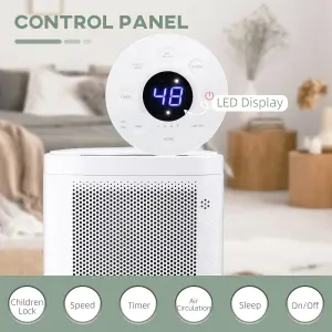 HOMCOM 10L/Day 2.2L WiFi Smart Dehumidifier, Portable Quiet Air Dehumidifier