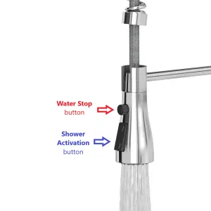 Quadron Salma Steel coil kitchen tap with spray function