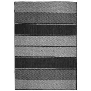 Duo Weave Collection Outdoor Rugs in Tonal Stripes Design