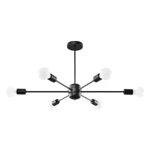 Lango Steel Black 6 Light Classic Chandelier