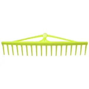 Plastic Garden Rake for Hay, Leaves, Lawn, 63 cm / 25 in with 18 Tins, Ideal Gardening Tool (No Handle)