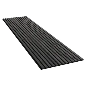 Wood Slat Wall Panels - Charcoal Wood Black Acoustic Felt - 2400x600x22mm - Premium Quality by Proclad