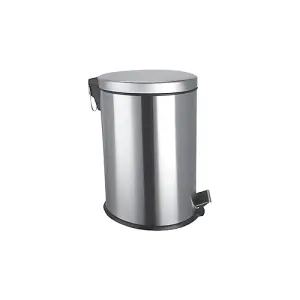 20L Metal Chrome Pedal Bin Kitchen Toilet Rubbish Hygienic Home Paper Dustbin Boxed (20L)