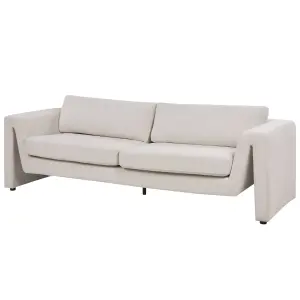 Beliani Modern Velvet Sofa Light Beige MAUNU