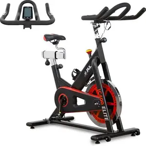 JLL IC400 ELITE Indoor Bike, Direct Belt Driven Exercise Bike For Home, 20Kg Flywheel, Friction Resistance, Monitor, Heart Rate Sensors, Adjustable