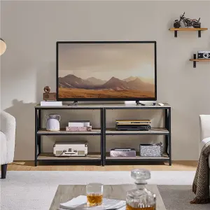 Yaheetech 3-Layer Shelved TV Stand Console Table Grey