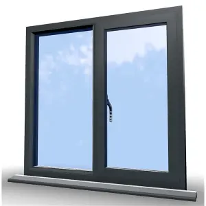 1145mm (W) x 995mm (H) Aluminium Flush Casement - 1 Right Opening Window - Anthracite Internal & External