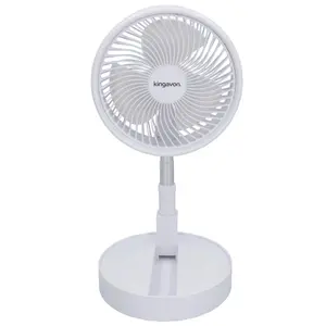 Cordless Telescopic Folding Fan Cooler Cooling Portable 93 - 975mm White