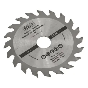 Sealey Circular Saw Blade Diameter 85 x 15 x 1.3mm 20tpu Tungsten Carbide Tip SM85B20