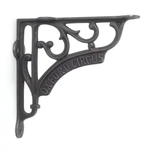 Oakcrafts - Pair of Antique Cast Iron London 'Oxford Circus' Shelf Brackets - 150mm x 150mm