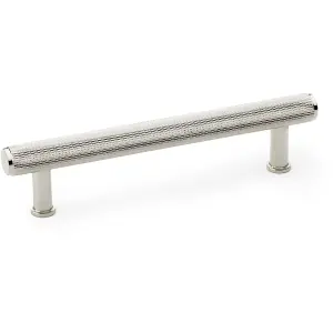 Knurled T Bar Pull Handle - Polished Nickel - 128mm Centres Premium Drawer Door