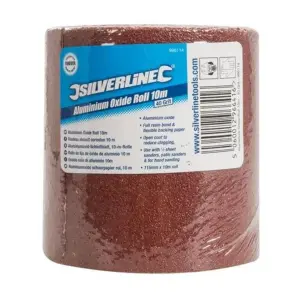 Silverline Aluminium Oxide 986114 Brown Polishing Paper Roll for Hand Sanding