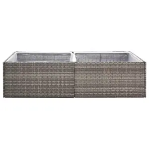 Berkfield Garden Planter Grey 157x80x40 cm Poly Rattan